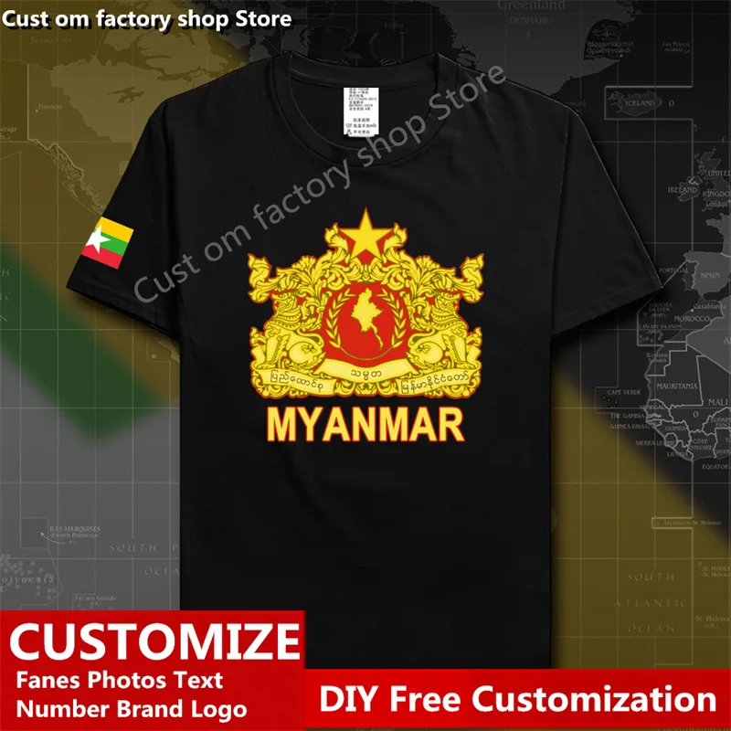 Maglietta Da Uomo Myanmar Birmano Myanmar Maglietta Country Maglietta Personalizzata In Jersey Con Nome Numero Logo High Street Fashion T-Shirt Casual