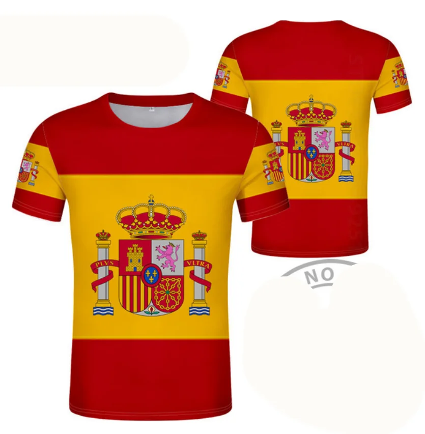 Moda 2020 New Cool Spain T Shirt Free Custom Made Name Number Nation Flag Manica Corta Summer Tops Tees T Shirt Male S-5Xl