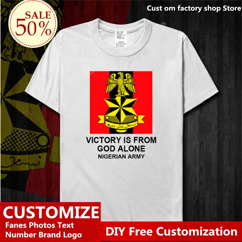 Nigeria Army Tactical Military Maglietta A Maniche Corte Victory Isfrom God Alone Custom Jersey Fans Nome Fai Da Te Logo Tshirt