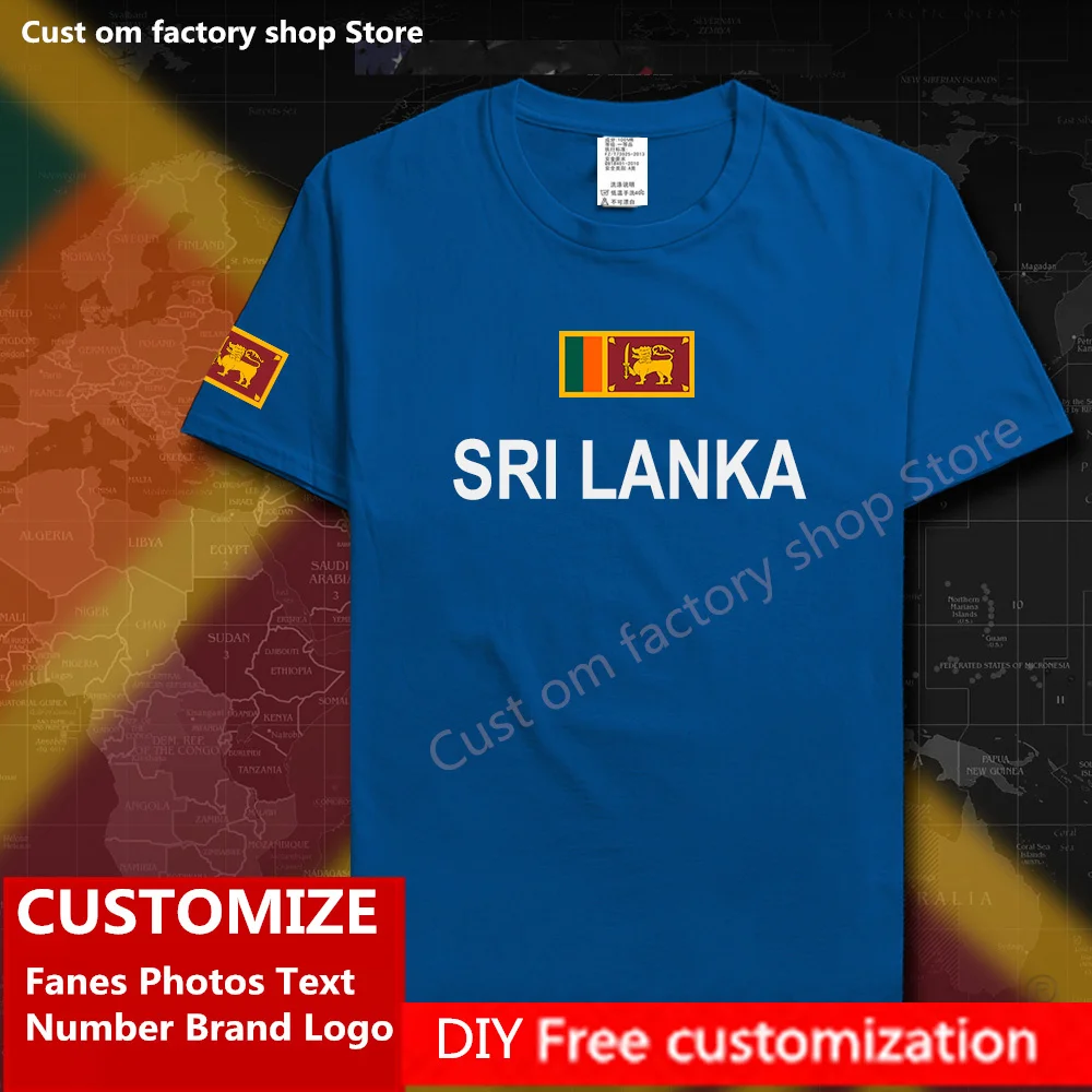 Maglietta In Cotone Dello Sri Lanka Dello Sri Lanka Ventagli In Jersey Personalizzati Nome Numero Logo Del Marchio Moda Hip Hop T-Shirt Casual Allenta