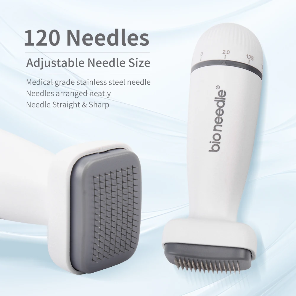 Bio 120Pin Derma Roller Stamp Regola Ago Microneedle Per La Crescita Dei Capelli Della Barba Microneedling Dermastamp Cura Della Pelle