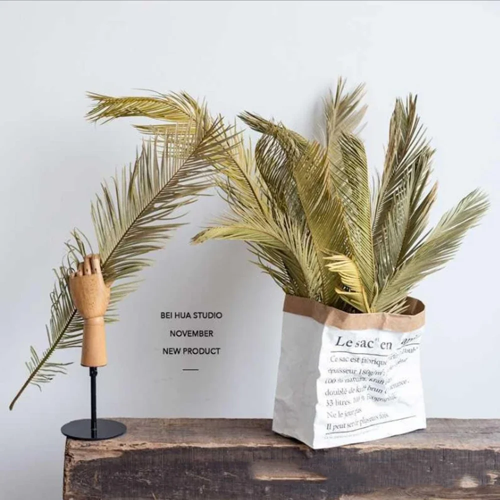2 Pezzi Di Pianta Naturale Secca Sago Cycas Branch,Fruticose Dracaena Leaf Dry Palm Fan Leaves,Party Art Wall Hanging, Decorazione Di Cerimonia Nuzial