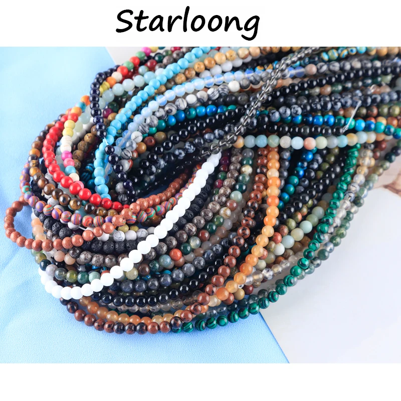 Rui Long 6Mm Natural Opal Tiger Eye Lava Gem Round Loose Strand Perline Di Pietra Per Braccialetti Fai-Da-Te Creazione Di Gioielli 15"