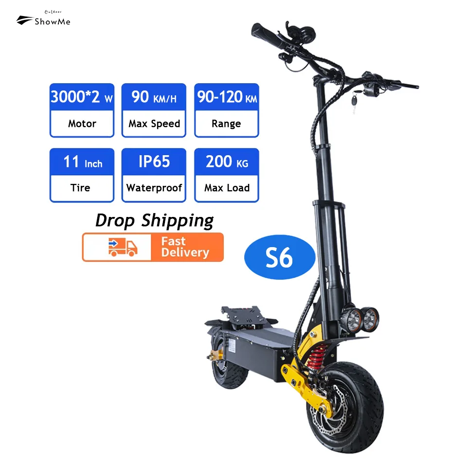 6000Watt 60V 30Ah/ 40Ah Dual Motor Escooter Fat Tire Fast Electric Flipper Zero Device Scooter Pieghevoli