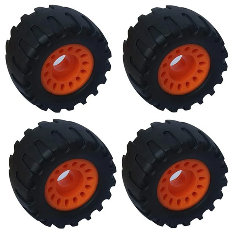 4 Pezzi All Terrain Off Road Skateboard Longboard Wheels (Nero + Arancione)