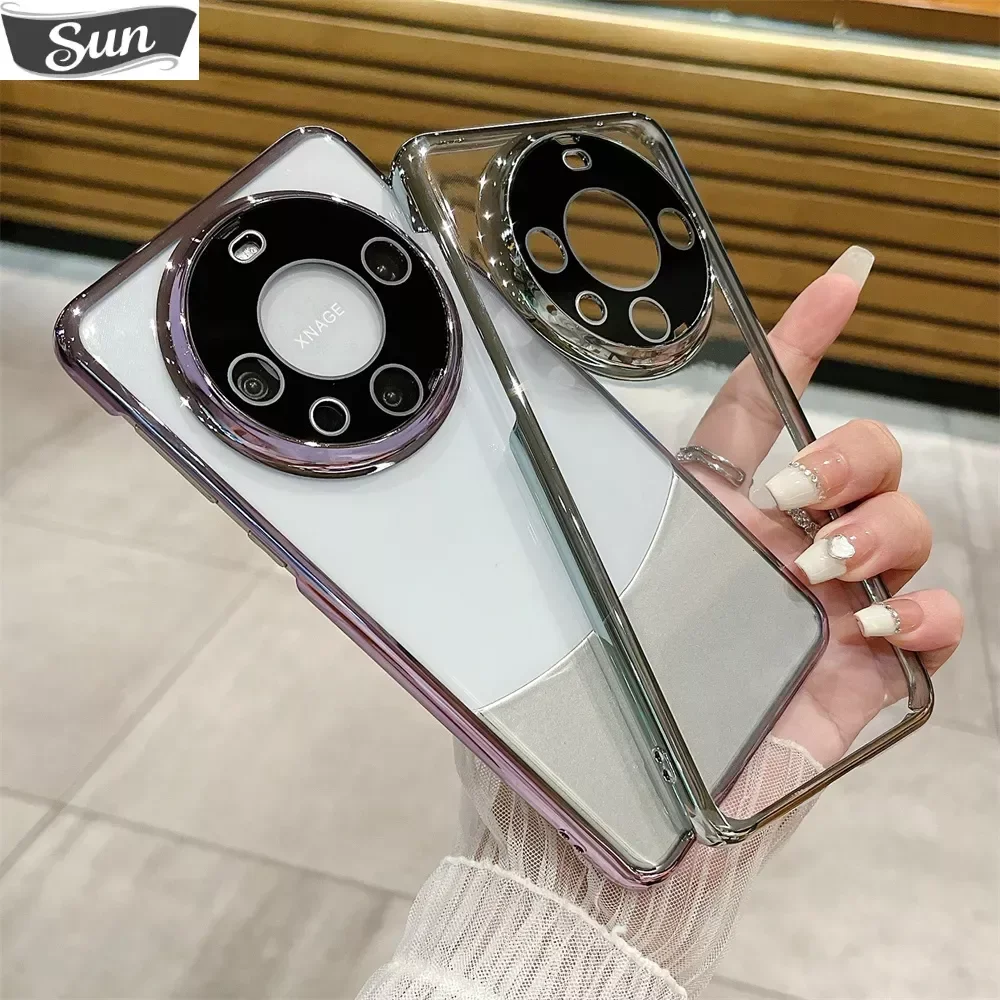 Placcatura Custodia Rigida Ultra Sottile Per Pc Trasparente Per Huawei Mate 60 Pro 50 40 30 P40 P50 P60 Pro Cover Posteriore Trasparente Fundas