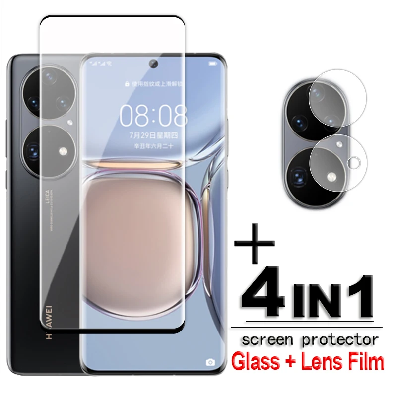 Per Huawei P50 Pro Glass 3D Full Cover Proteggi Schermo Curvo Huawei P50 Pellicola Per Lenti Hd In Vetro Temperato Per Huawei P50 P40 Pro