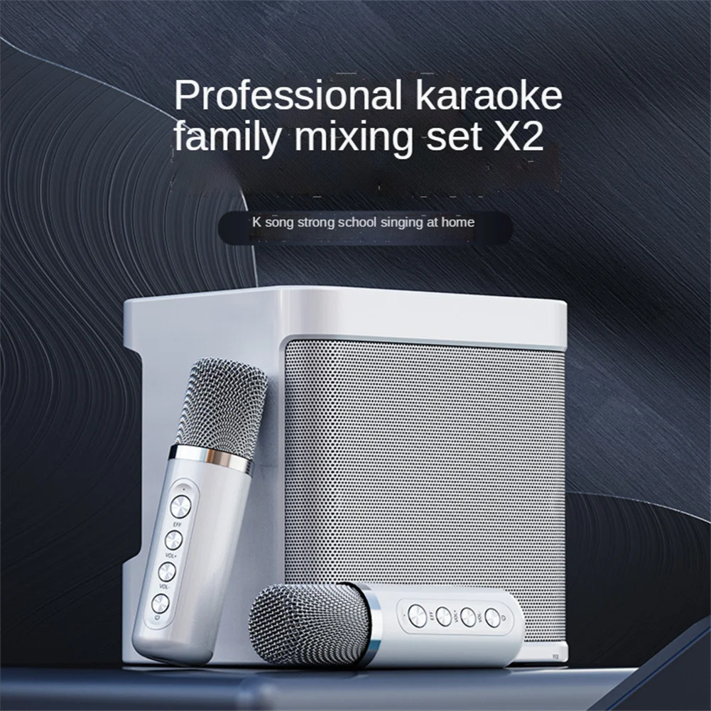 Kd203 Karaoke Machine Con 2 Microfoni Wireless Doppi Boombox Portatile Aux Tf Card U Disk Player Voice Changer Per La Festa