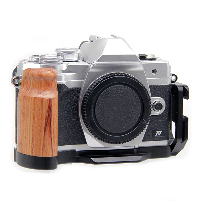Per Olympus E-M10 Mark Iv Fotocamera In Legno L Staffa Impugnatura Piastra Verticale