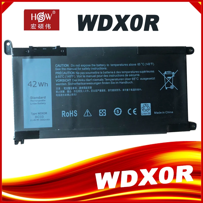 42Wh Wdx0R Batteria Del Computer Portatile Per Dell Inspiron 15 5584 5570 5575 7570 7580 17 5765 5767 5770 5775 P58F P69G P75F P66F 3Crh3