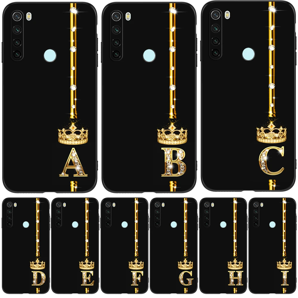 For Xiaomi Redmi Note 8T Case For Xiaomi Redmi Note 8 2021 Case Redmi Note 8 Cover T Black Tpu Case Gold Letters