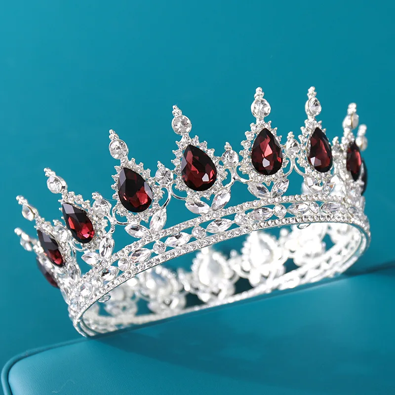 Cristallo Vintage Royal Silver Crystal Crowns Bride Tiara Fashion Queen Per Matrimonio Corona Copricapo Gioielli Per Capelli Da Sposa Accessori