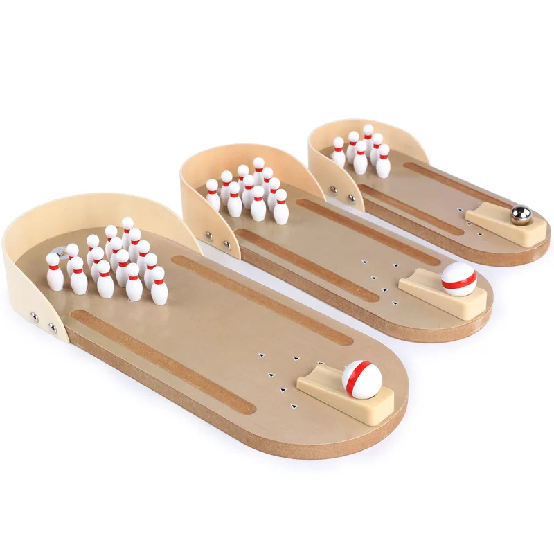 Ragazzi Ragazze Uomo Donna Mini Gioco Di Bowling Set-Tavolo In Legno Mini Arcade Desktop Shooting Alley Office Desk Antistress