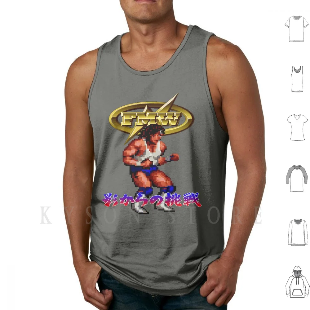 Gioco Atushi Onita-Fmw! Canotte Gilet 100% Cotone Puroresu Wrestling Ajpw Fmw Onita Deathmatch Snes Super Famicon