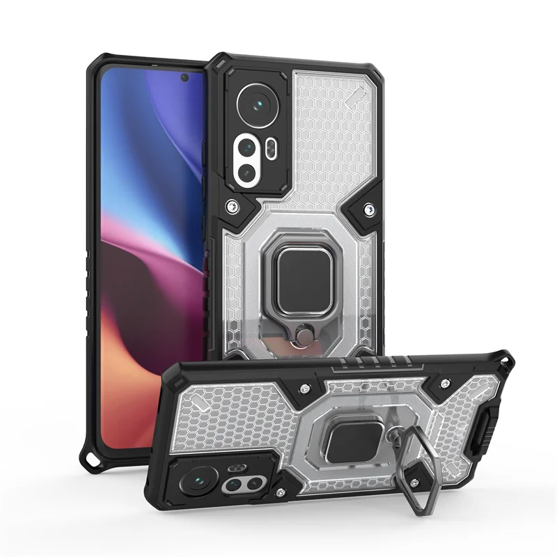 Xiomi 12 Case Space Capsule Car Finger Metal Ring Staffa Capa On Sper Xiaomi Mi 12 Mi12 Xiaomi 12 Cover All-Inclusire Lati