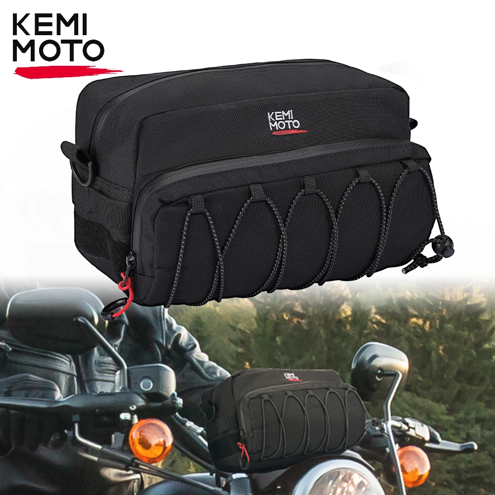Kemimoto Borsa Da Manubrio Per Moto Sissy Bar Borsa Per Attrezzi Borsa Per Accessori Di Stoccaggio Anteriore Per Cruiser Softail Sportster Dirt Bike B