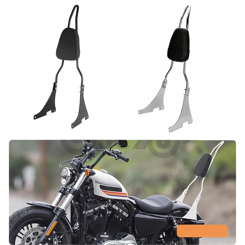 Nero Cromato Esteso Schienale Passeggero Sissy Bar Rack Per Harley Sportster 48 Forty-Eight 72 72 72 72 72X48X72