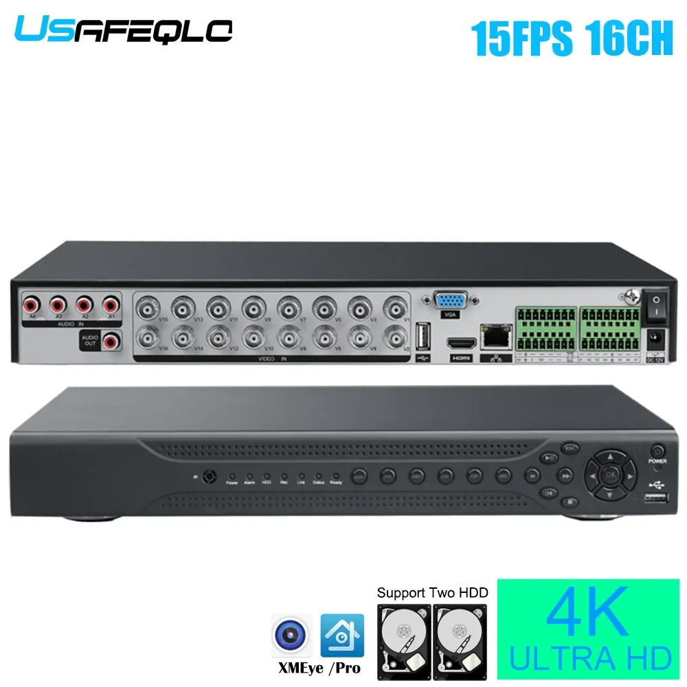 15Fps 4K 16Ch Cctv Dvr Recorder 6 In 1 Hybrid Nvr Dvr Security System 8Mp Xmeye Videoregistratore Di Sorveglianza Analogica 16 Canali 4K