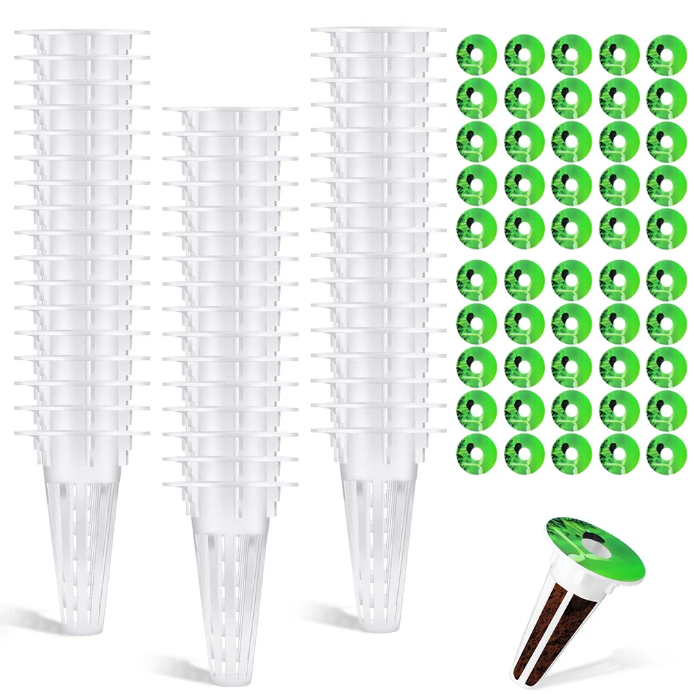 50 Pcs Hydroponics Soilless Grow Spugne Piantare Cestini Adesivi Parasole Set Per Aerotegarden Piantare Forniture Per La Coltivazione