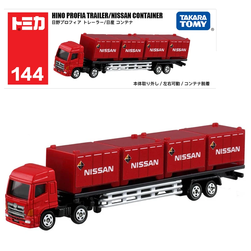 Takara Tomy Long Type Tomica No.144 Hino Profia Trailer/Nissan Container Alloy Toys Motor Vehicle Diecast Metal Model