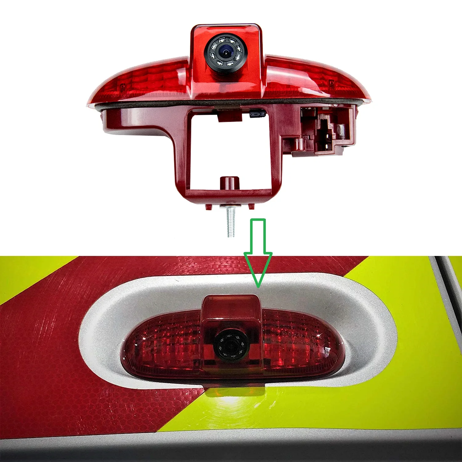 E9 Hd 3Rd Brake Light Night Vision Camera Per Fiat Talento Primastar Renault Trafic, Opel Combo C,Vauxhall Vivaro A (2001-2014)
