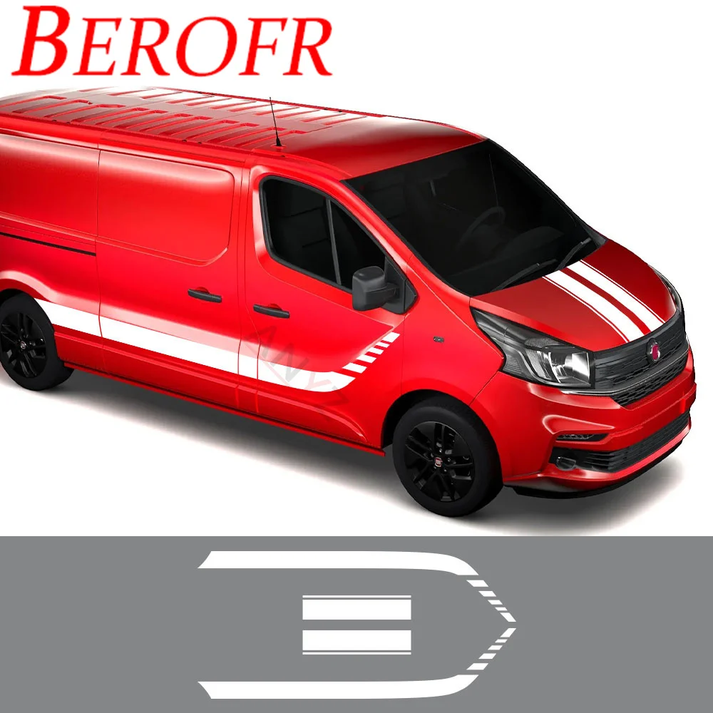 Per Fiat Talento 4 Pz/Lotto Adesivi Per Auto Camper Van Bonnet Sides Racing Motorhome Stripes Grafica Decalcomanie In Vinile Accessori Auto