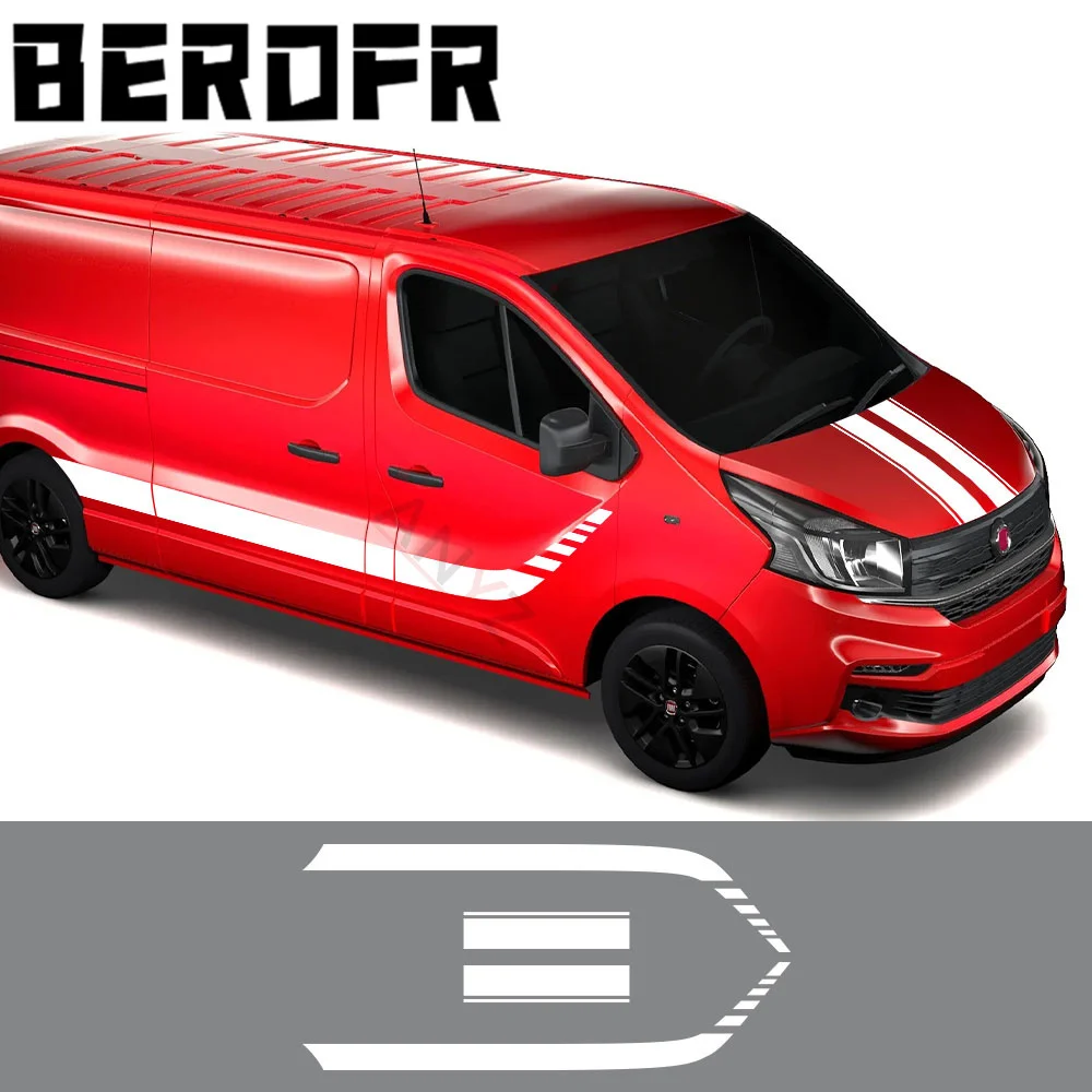 Per Fiat Talento 4 Pz/Lotto Adesivi Per Auto Camper Van Bonnet Sides Racing Motorhome Stripes Grafica Decalcomanie In Vinile Accessori Auto