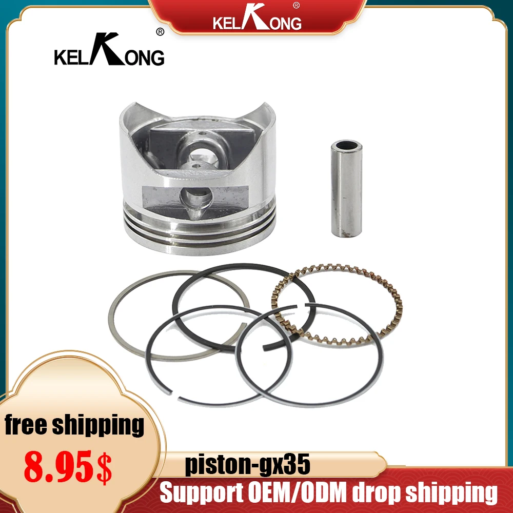 Kelkong 4 Tempi Pistone Anello Pin Kit 39Mm Per Honda Gx35 31 35Nt 139F Hht35S Umk35 Motore Ricostruzione Sostituire Parte