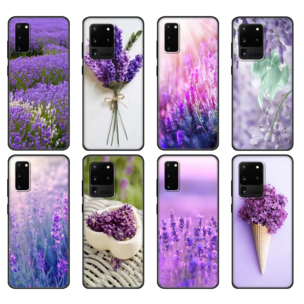 Custodia In Tpu Nero Per Samsung Galaxy S20 /S20 Plus/S20 Ultra/S20 + /S20Fe Cover Posteriore Lavanda