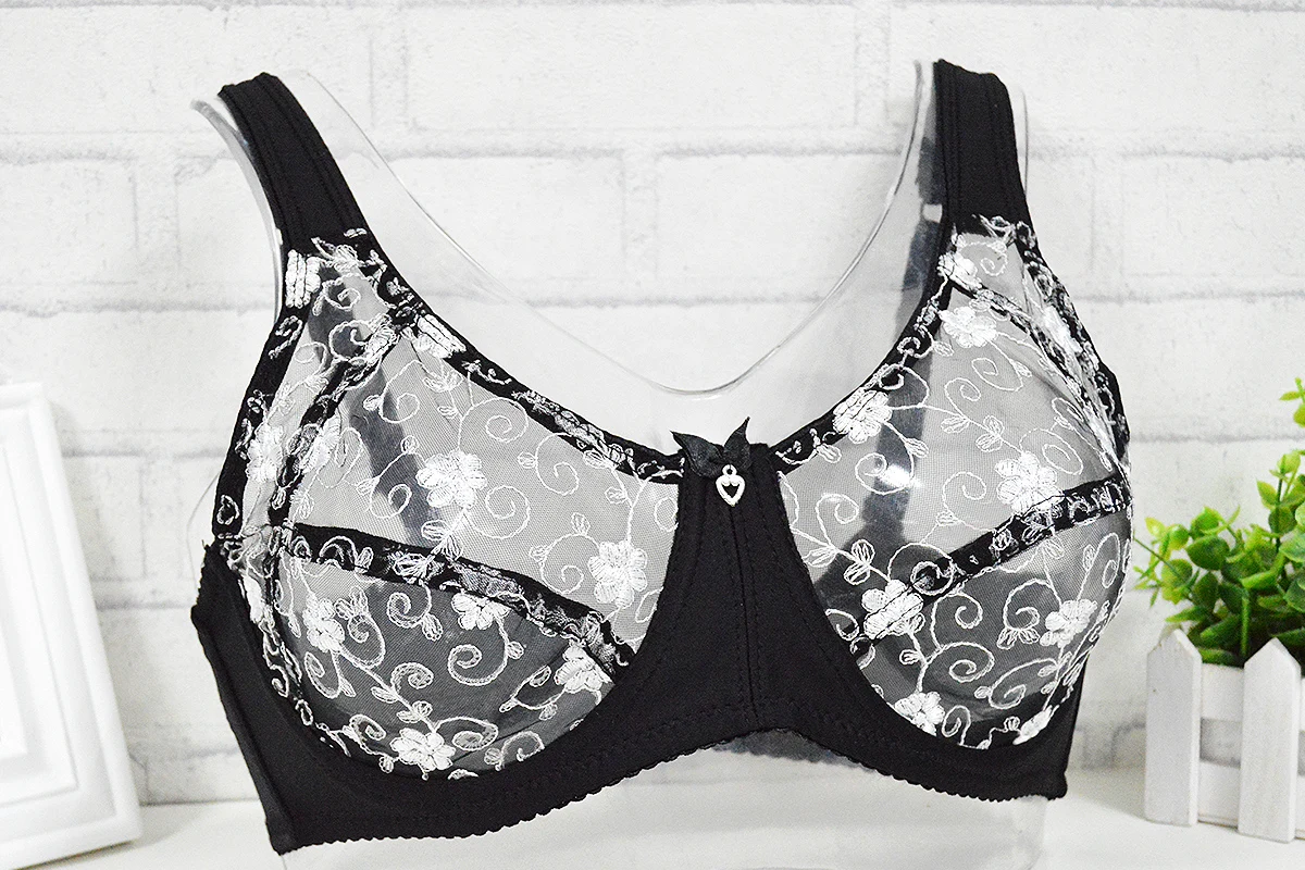 Reggiseni Neri Non Imbottiti Per Donna A B C D Dd E F 42 44 Pizzo Bralette Floreale Soutien Gorge Trasparente Sexy Lingerie Regalo