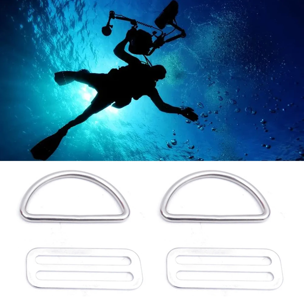 Cintura Per Immersioni Subacquee In Acciaio Inossidabile Diving D Ring Buckle Fettuccia Cintura Keeper Fibbia Anello Supporto Ala Accessori Bcd