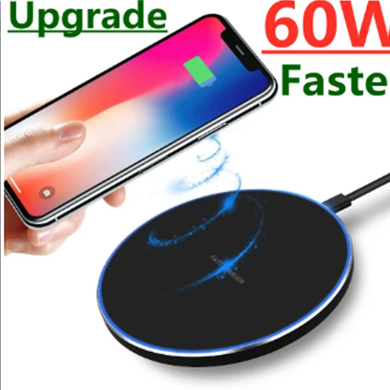 Caricabatterie Wireless Da 60W Per Sony Xperia Xz3 Xz2 Oppo Find X5 Trova X3 Pro Google Wireless Charging Dock Phone Qi Charger Wireless