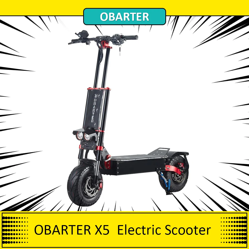 Obarter X5 Scooter Elettrico 60V 2800W * 2 Potente Motore 30Ah Batteria 13 Pollici Fat Tire E-Scooter Per Adulti Doppio Faro