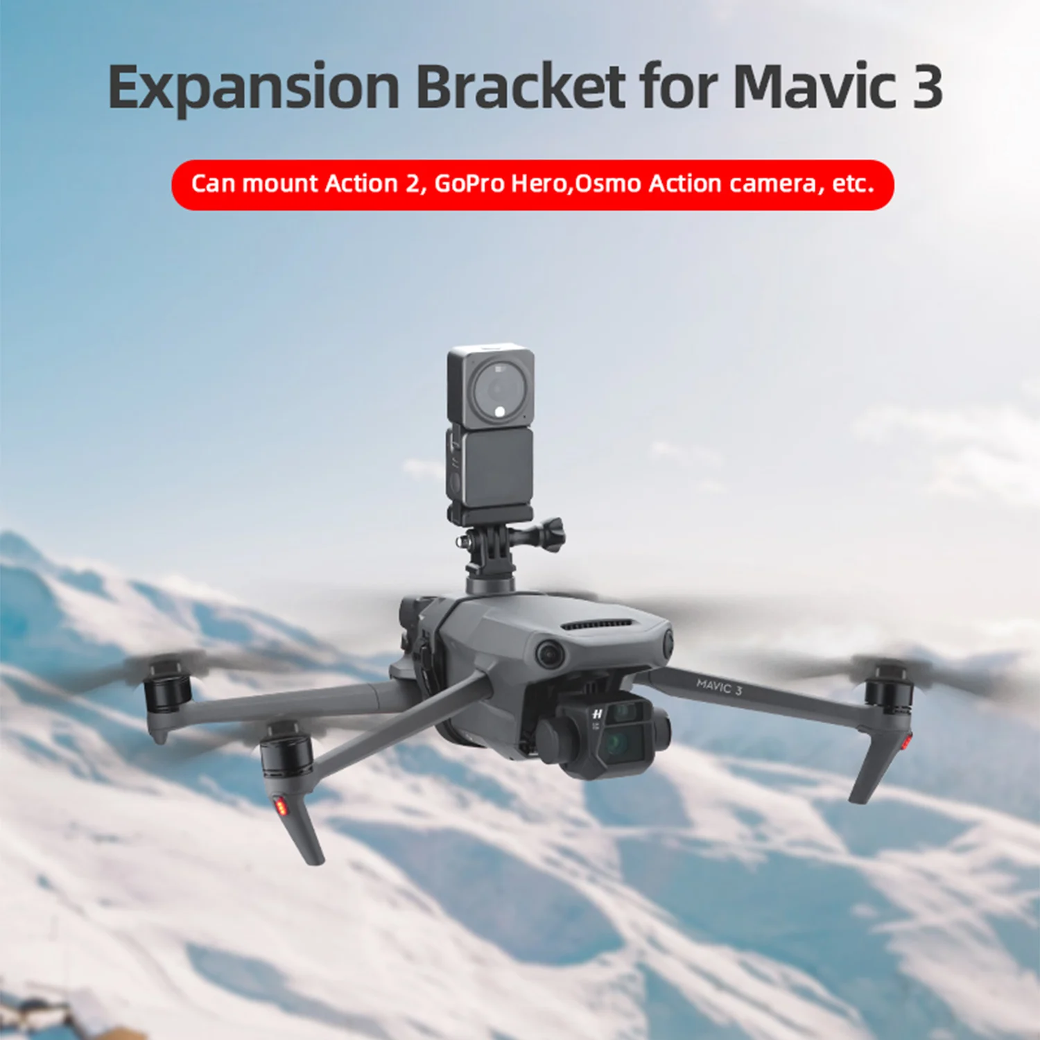 Kit Di Estensione Staffa Di Espansione Videocamera Drone Fill Light Staffa Di Montaggio Per Mavic 3 Drones Action 2 Gopro Osmo Action Cam