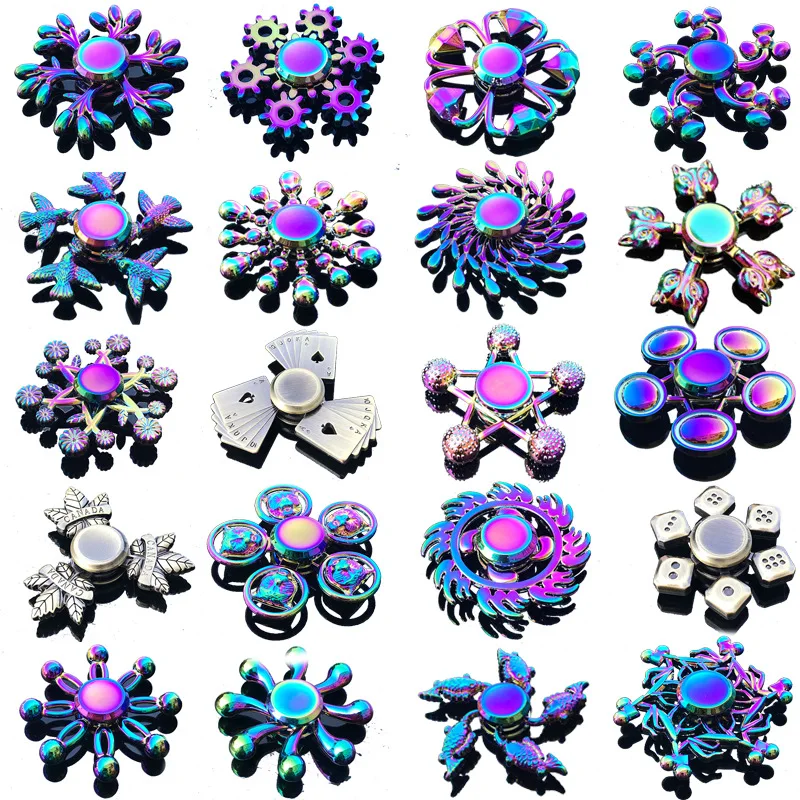 Arcobaleno Fidget Metal Spinner Colorful Finger Spinners Ad Alta Velocità Hand Spinners Fidget Toys Per Alleviare L'Ansia Da Stress Per Adulti