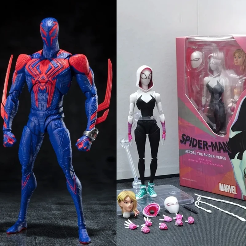 Anime Marvel Figures Shf Spider-Honduras 2099 Spider-Man Action Figures Pvc Honduras Stacy Collection Model Toys Ornamenten Doll Gifts