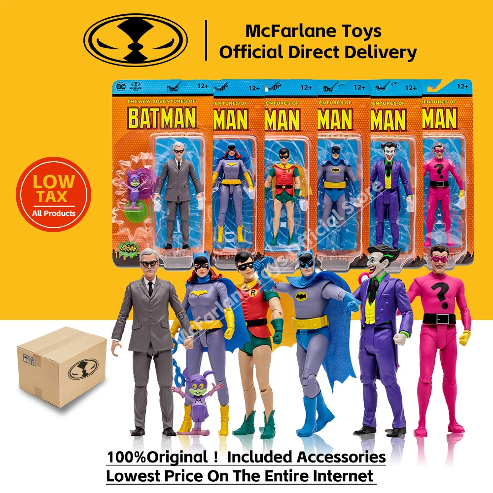 Mcfarlane Toys Dc Retro: Le Nuove Avventure Di Batman 15Cm Action Figure Batgirl Robin The Joker The Riddler Counter Gordon