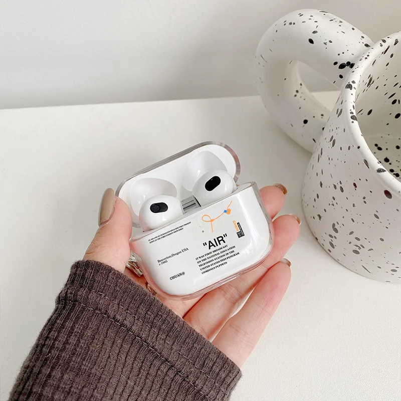 Hot Off Elegante Custodia Per Airpods Bianca Custodia Trasparente Per Auricolari Per Airpods 1 2 3 Pro Custodia Per Airpod Di 2 Generazione Regalo Per