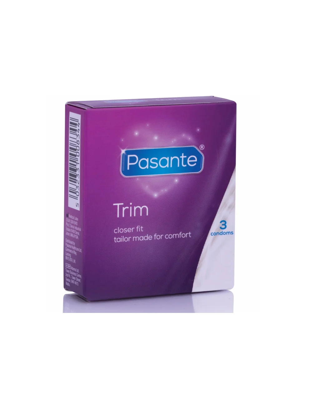 Pasante Preservativos Trim Más Delgado  3 Unidades-- Larghezza Contiene Nominale Offrono Stretta Vestibilità Piccola Parallelo Liscio Lubrificato Sper