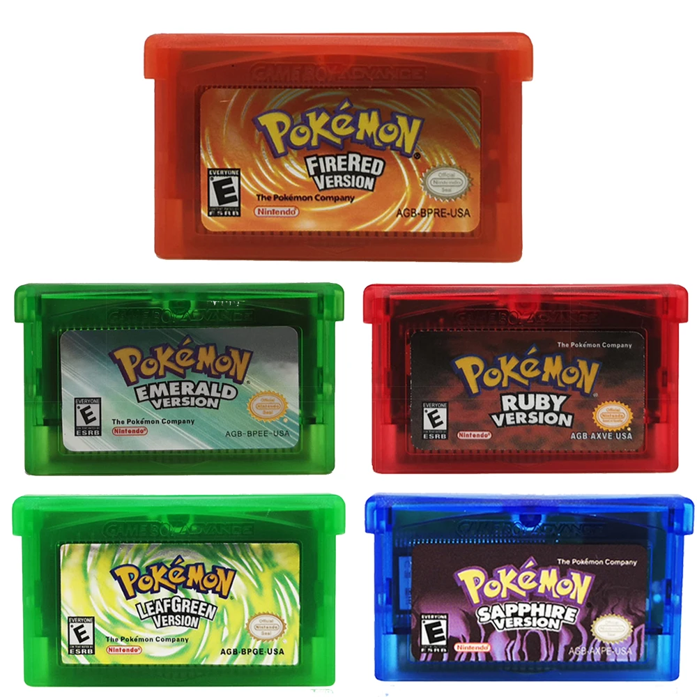 Pokemon Gba Series Cartuccia Per Videogiochi A 32 Bit Scheda Console Pokemon Emerald Rassodato Foglia Verde Rubino Zaffiro Multilingue