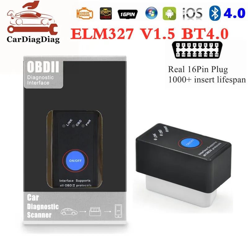 Strumento Di Scansione Bt4.0 Elm327 V1.5 Utilizzato Per Ios Android Window Code Reader Car Obd 2 16Pin Elm327 V1.5 Supporto Protocolli Obd2