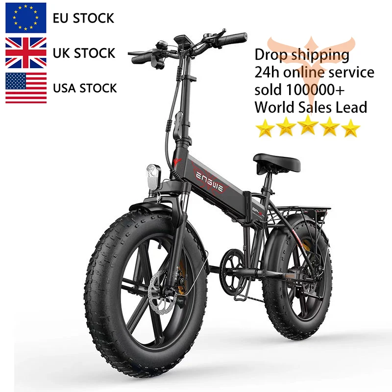Eu Us Warehouse Engwe Ep2 Pro 48 V13A 20*4.0 Fat Tire Bicycle 750W 45 Km/H Potente Mountain Fat Tire Pieghevole Bici Elettrica