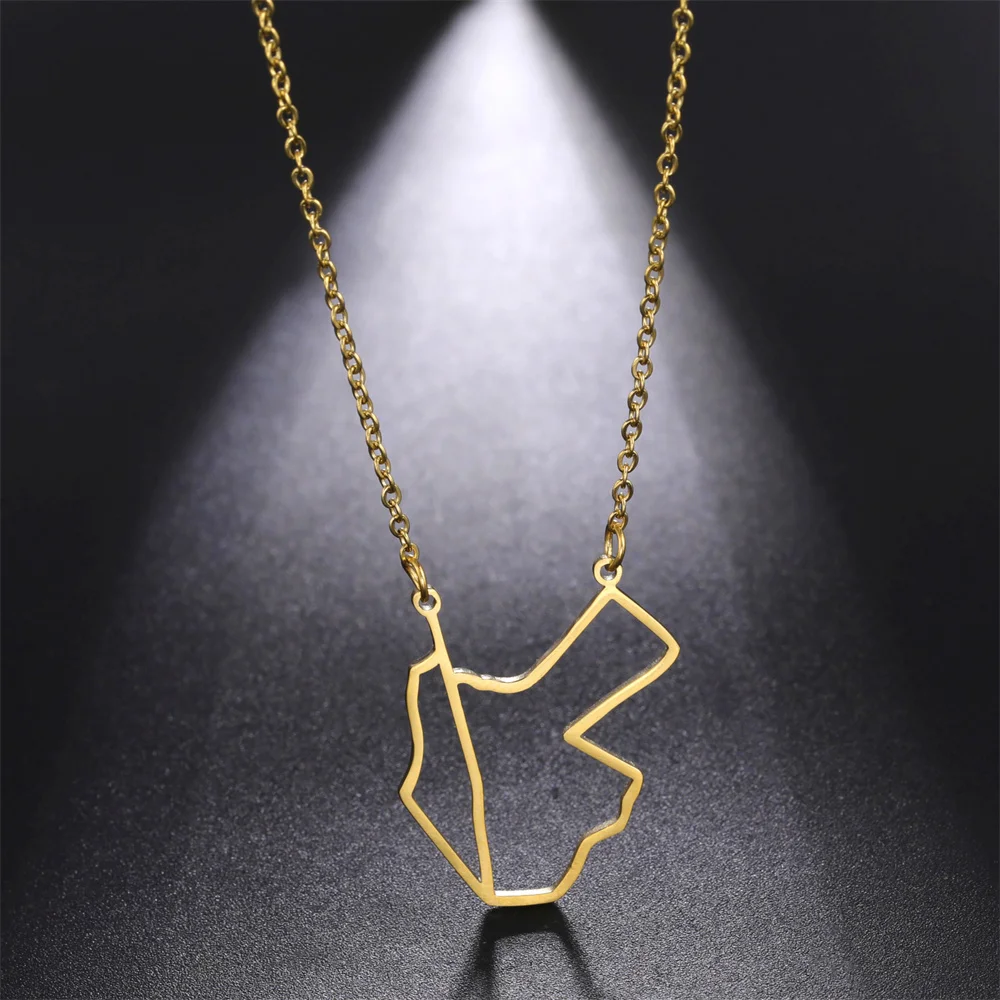 Cazador Hollow Jordan Palestina Mappa Collane Gioielli Collana Con Ciondolo In Acciaio Inossidabile 2024 Per Le Donne Regalo Di Compleanno Di Annivers