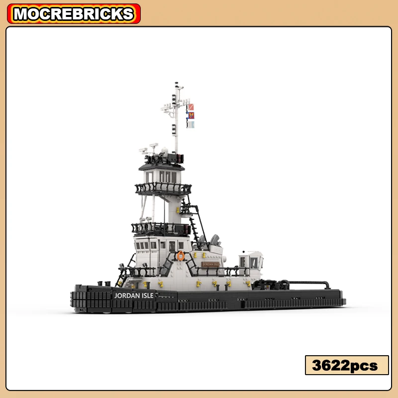 3622Pcs Moc-125156 City Port Patapsco Class Tugboat Building Block Assembly Model Jordan Isle Tug Technology Mattoni Giocattoli Regali
