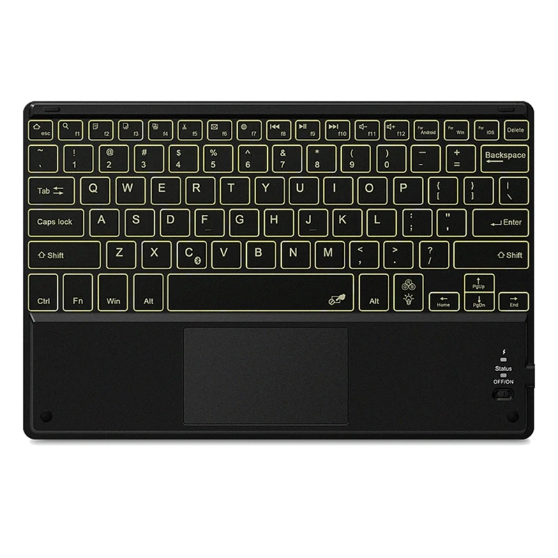 Tastiera Per Tablet Retroilluminata Ultrasottile Con Touchpad, Tastiera Bluetooth Wireless Retroilluminata Per Android/Windows/Ios