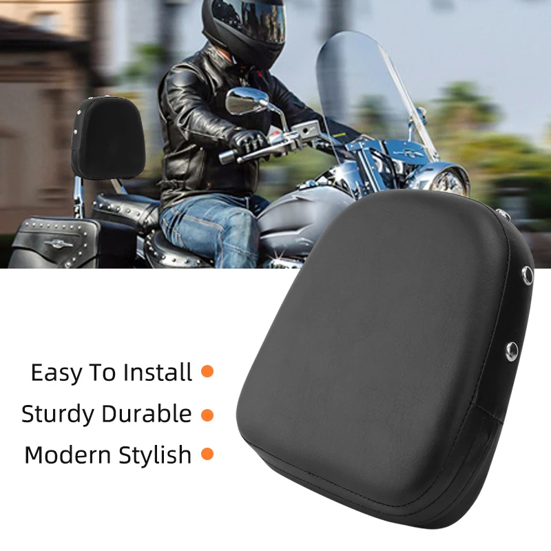 Universale Per Harley Yamaha Honda Bmw Kawasaki Chopper Cruiser Schienale Posteriore Per Moto Sissy Bar Cuscino Nero In Pelle Pu