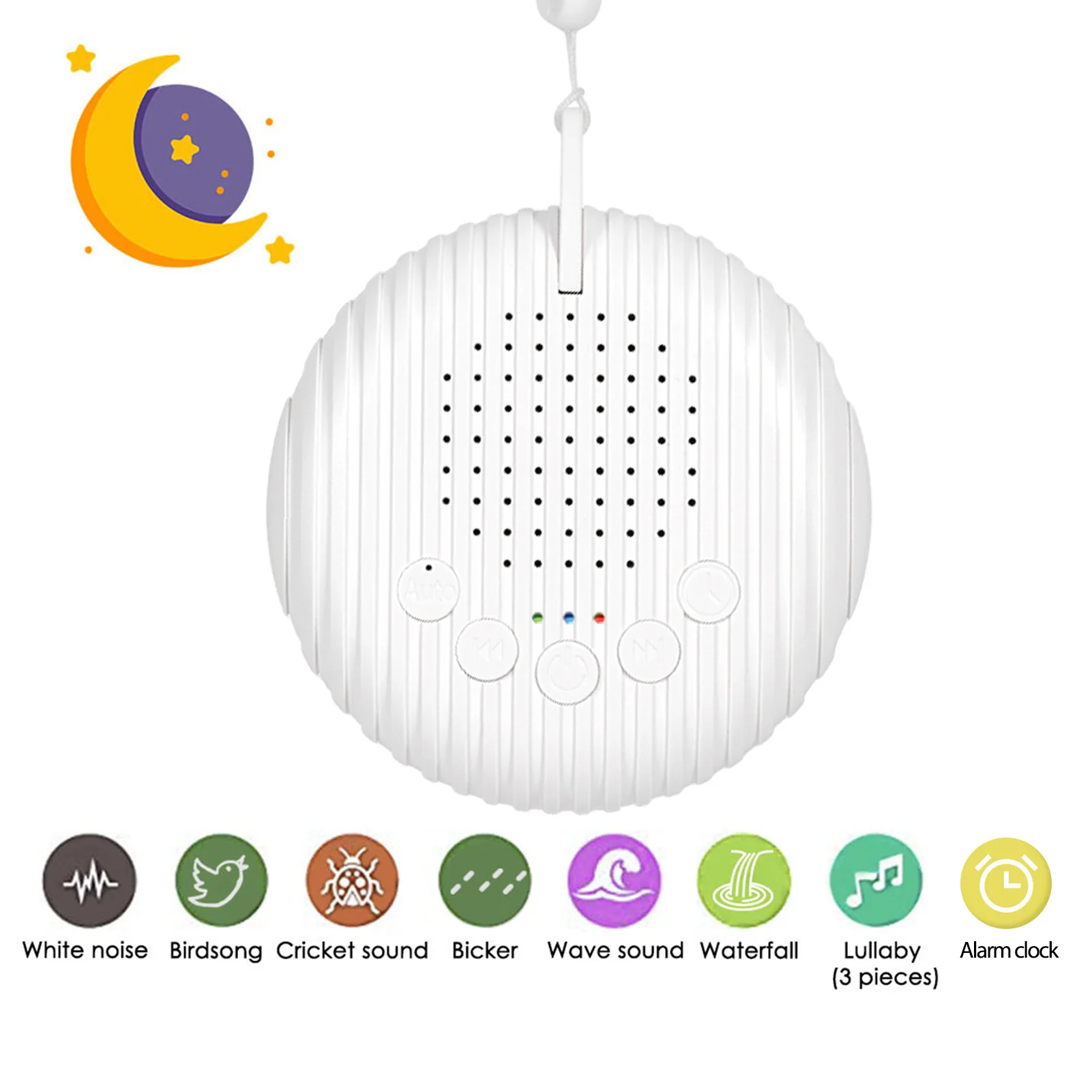 Baby White Noise Machine Usb Ricaricabile Spegnimento Temporizzato Sound Machine Sleep Soother Relax Monitor Per Baby Adult Office