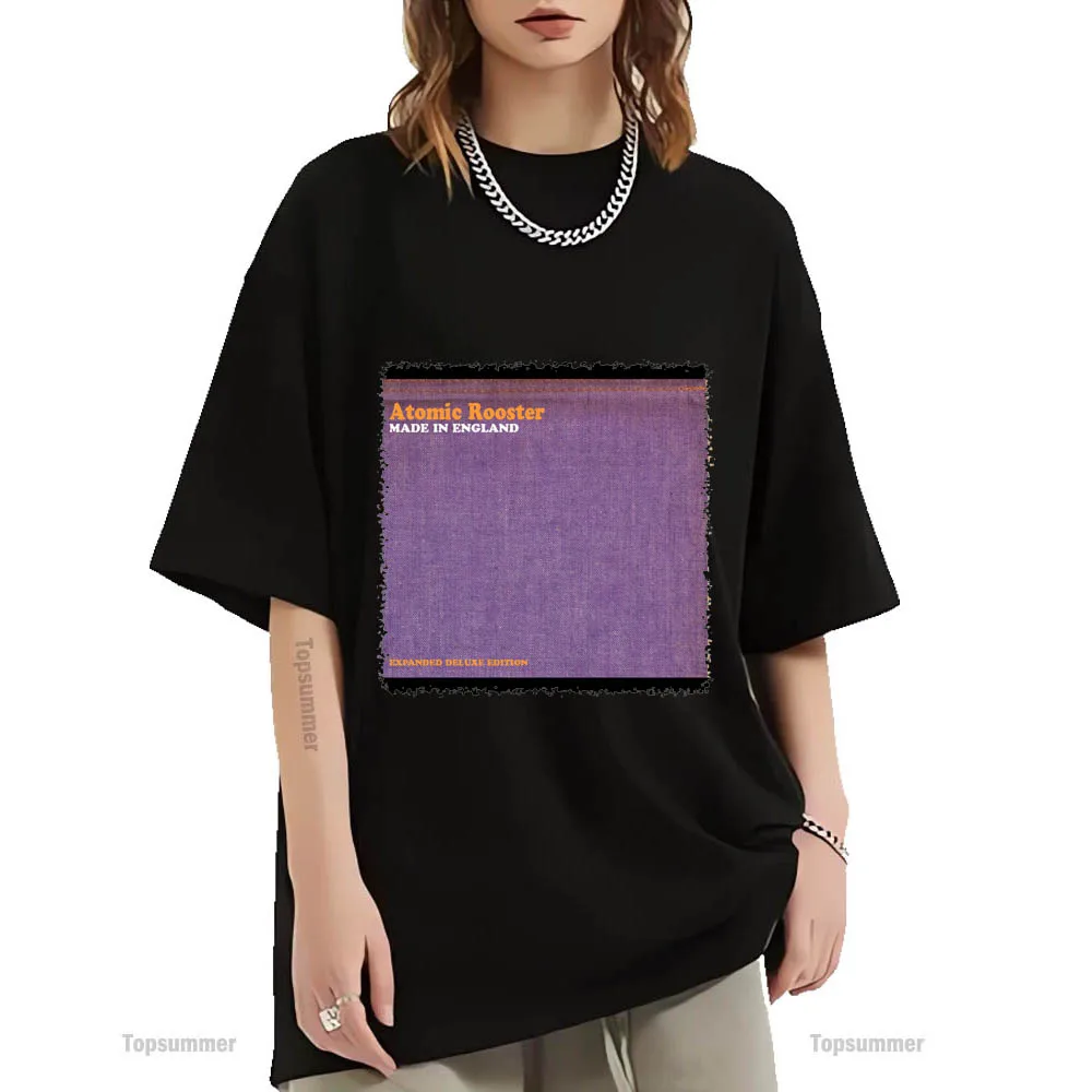 Made In England Album T-Shirt Atomic Rooster Tour T Shirt Donna Simple Streetwear Black Tshirt Uomo T-Shirt Oversize