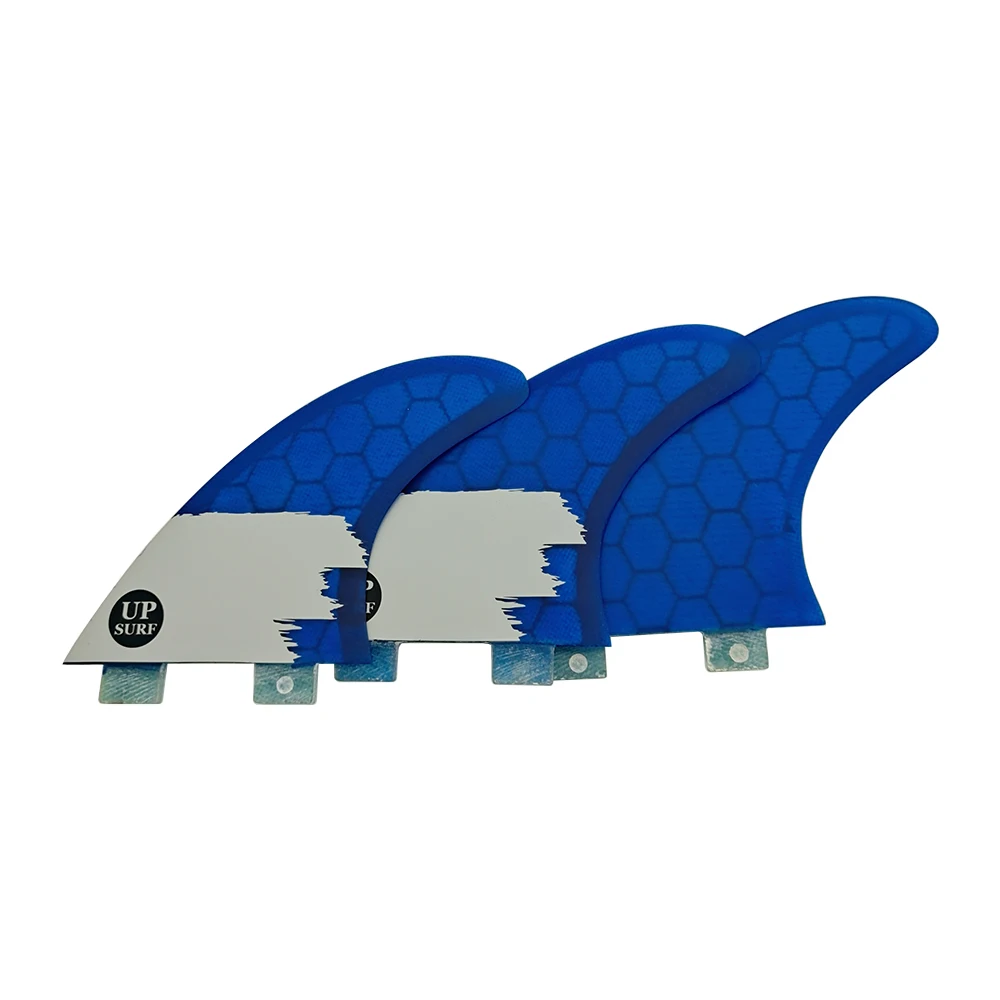 Pinne Da Surf Upsurf Fcs Pinne Doppie Linguette Am2 Dimensioni Blu Tavola Da Surf A Nido D'Ape Fin 3 Pezzi Per Set Stand Up Paddleboard Tri Fin Sup Bo