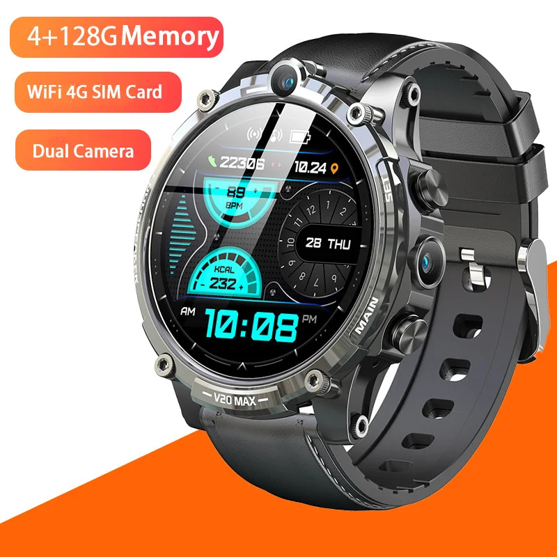 4G Sim Card Smart Watch Downloadable App Android Dual Camera 1.6 "Full Touch Screen Lte Smartwatch Supporto Google Play Wifi Gps